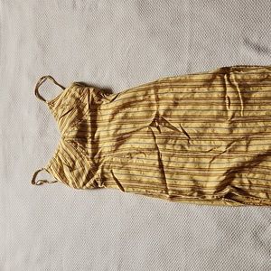 Lulus yellow striped midi dress S